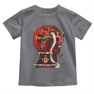 Christmas Krampus Toddler T Shirt Are You On The Naughty List Krampus Lover TS10 Charcoal Print Your Wear