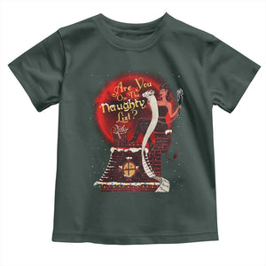 Christmas Krampus Toddler T Shirt Are You On The Naughty List Krampus Lover TS10 Dark Forest Green Print Your Wear