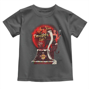 Christmas Krampus Toddler T Shirt Are You On The Naughty List Krampus Lover TS10 Dark Heather Print Your Wear
