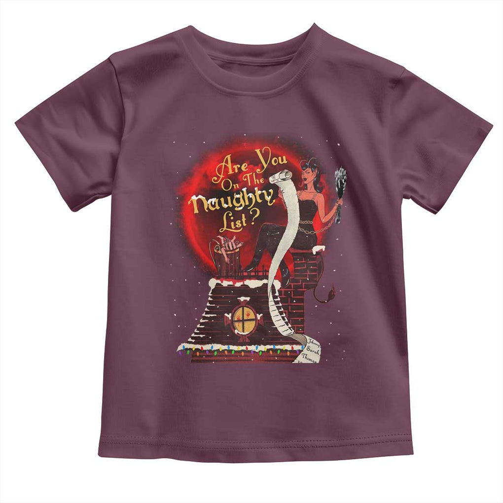 Christmas Krampus Toddler T Shirt Are You On The Naughty List Krampus Lover TS10 Maroon Print Your Wear