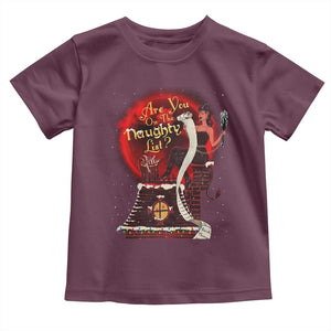 Christmas Krampus Toddler T Shirt Are You On The Naughty List Krampus Lover TS10 Maroon Print Your Wear