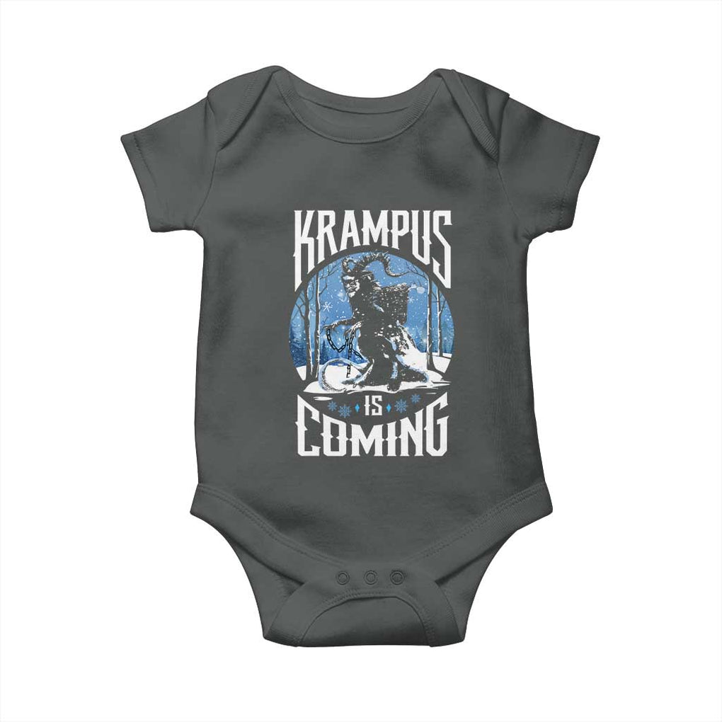 Christmas Krampus Baby Onesie Krampusnacht Monster Krampus Lover Festive Horror TS10 Dark Heather Print Your Wear