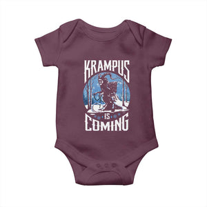 Christmas Krampus Baby Onesie Krampusnacht Monster Krampus Lover Festive Horror TS10 Maroon Print Your Wear