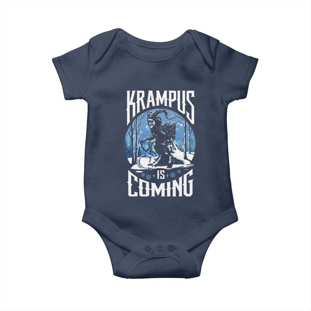 Christmas Krampus Baby Onesie Krampusnacht Monster Krampus Lover Festive Horror TS10 Navy Print Your Wear
