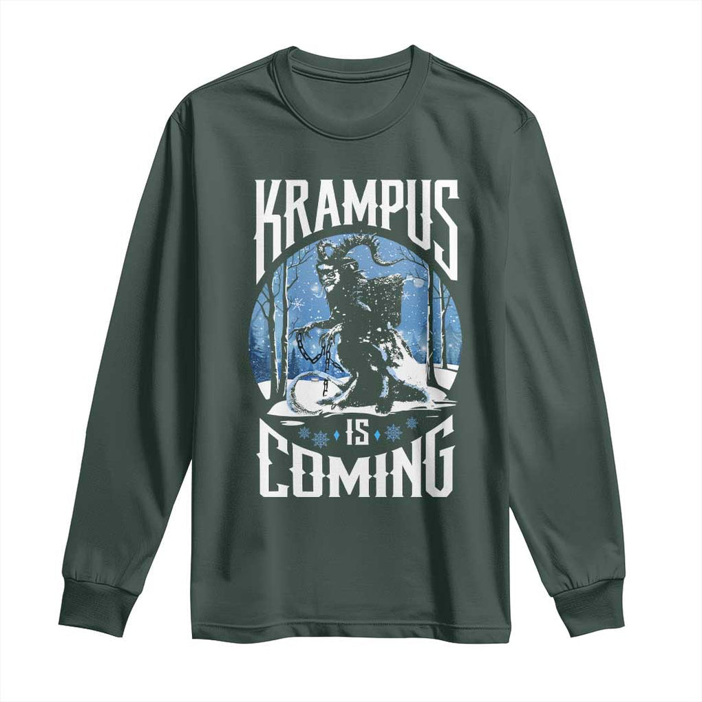 Christmas Krampus Long Sleeve Shirt Krampusnacht Monster Krampus Lover Festive Horror TS10 Dark Forest Green Print Your Wear