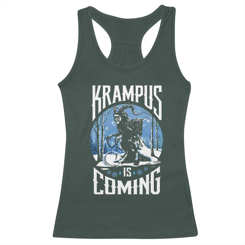 Christmas Krampus Racerback Tank Top Krampusnacht Monster Krampus Lover Festive Horror TS10 Dark Forest Green Print Your Wear