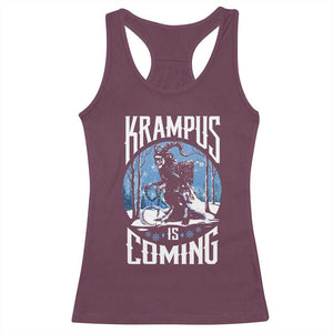 Christmas Krampus Racerback Tank Top Krampusnacht Monster Krampus Lover Festive Horror TS10 Maroon Print Your Wear