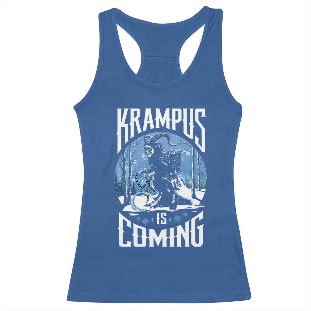 Christmas Krampus Racerback Tank Top Krampusnacht Monster Krampus Lover Festive Horror TS10 Royal Blue Print Your Wear