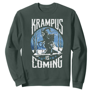 Christmas Krampus Sweatshirt Krampusnacht Monster Krampus Lover Festive Horror TS10 Dark Forest Green Print Your Wear