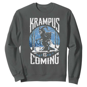 Christmas Krampus Sweatshirt Krampusnacht Monster Krampus Lover Festive Horror TS10 Dark Heather Print Your Wear
