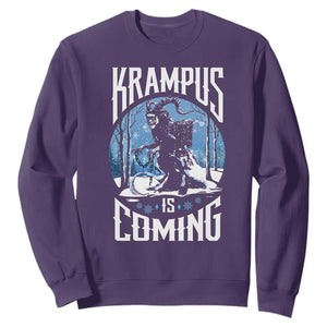 Christmas Krampus Sweatshirt Krampusnacht Monster Krampus Lover Festive Horror TS10 Purple Print Your Wear