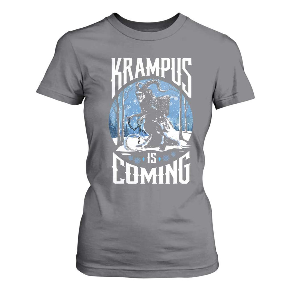 Christmas Krampus T Shirt For Women Krampusnacht Monster Krampus Lover Festive Horror TS10 Charcoal Print Your Wear