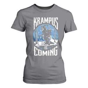 Christmas Krampus T Shirt For Women Krampusnacht Monster Krampus Lover Festive Horror TS10 Charcoal Print Your Wear