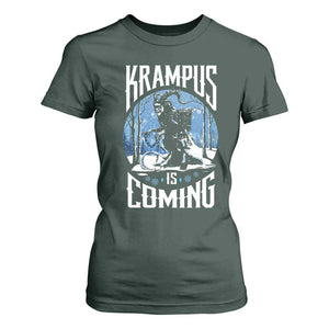 Christmas Krampus T Shirt For Women Krampusnacht Monster Krampus Lover Festive Horror TS10 Dark Forest Green Print Your Wear