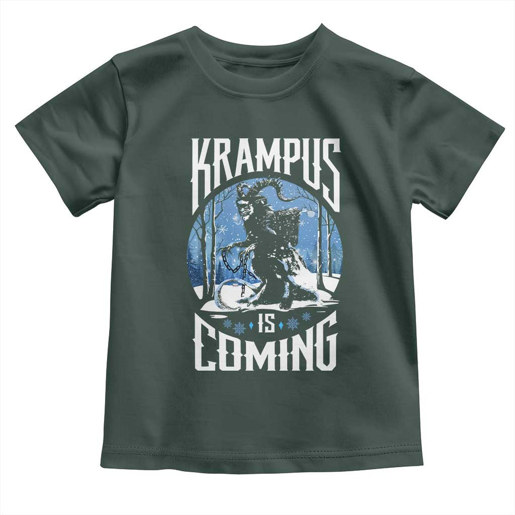 Christmas Krampus Toddler T Shirt Krampusnacht Monster Krampus Lover Festive Horror TS10 Dark Forest Green Print Your Wear