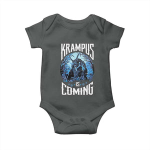 Christmas Krampus Baby Onesie Krampusnacht Monster Krampus Is Coming TS10 Dark Heather Print Your Wear