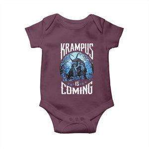 Christmas Krampus Baby Onesie Krampusnacht Monster Krampus Is Coming TS10 Maroon Print Your Wear