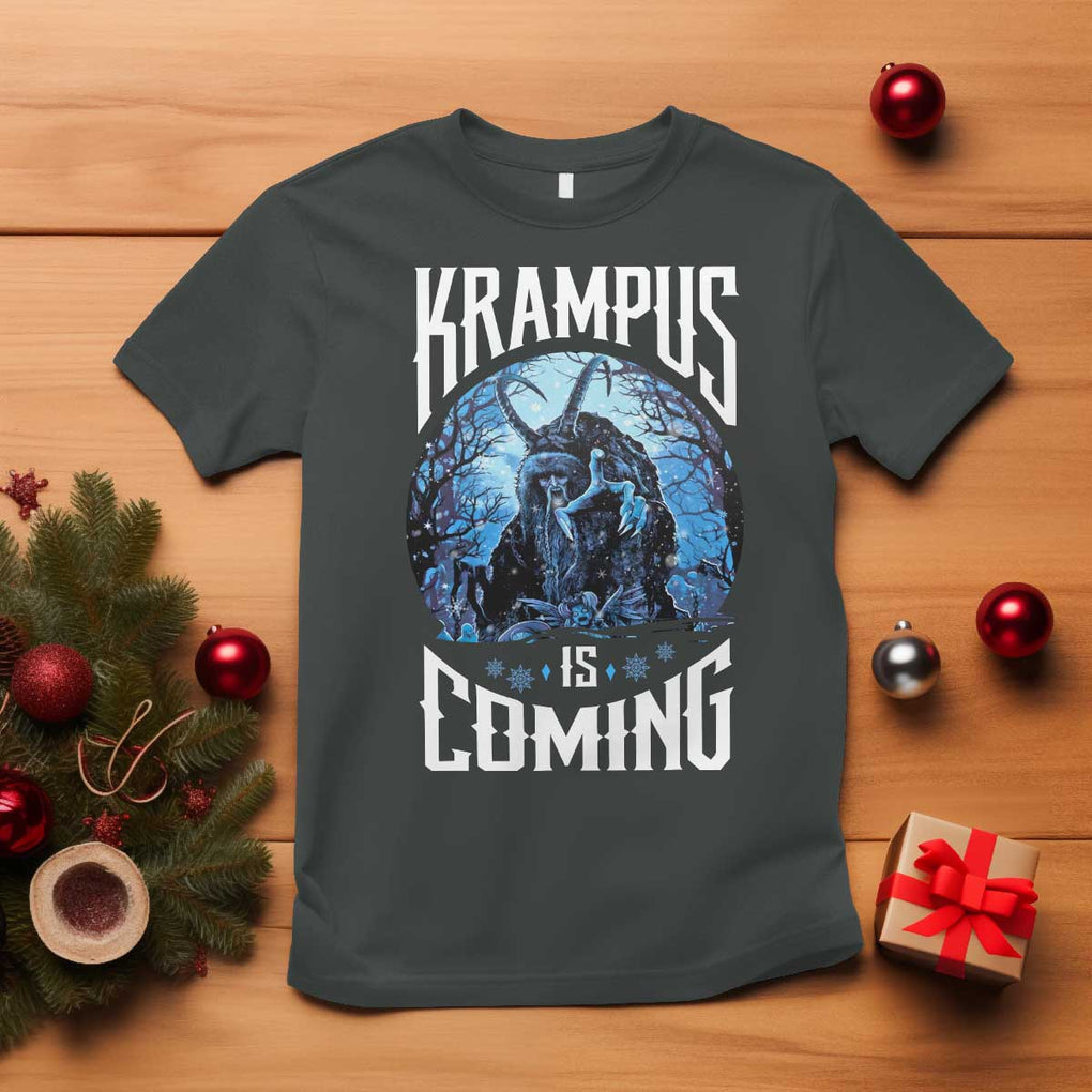 Christmas Krampus T Shirt Krampusnacht Monster Krampus Is Coming TS10 Dark Heather Print Your Wear