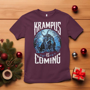 Christmas Krampus T Shirt Krampusnacht Monster Krampus Is Coming TS10 Maroon Print Your Wear