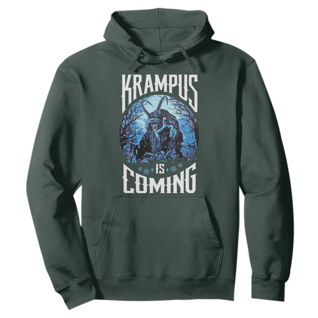 Christmas Krampus Hoodie Krampusnacht Monster Krampus Is Coming TS10 Dark Forest Green Print Your Wear