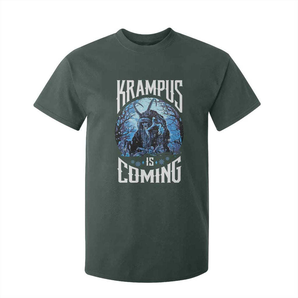 Christmas Krampus T Shirt For Kid Krampusnacht Monster Krampus Is Coming TS10 Dark Forest Green Print Your Wear