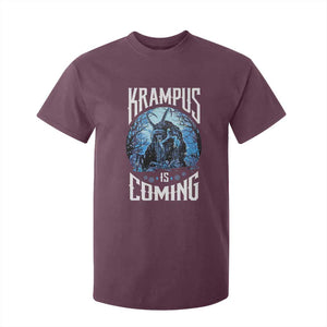 Christmas Krampus T Shirt For Kid Krampusnacht Monster Krampus Is Coming TS10 Maroon Print Your Wear