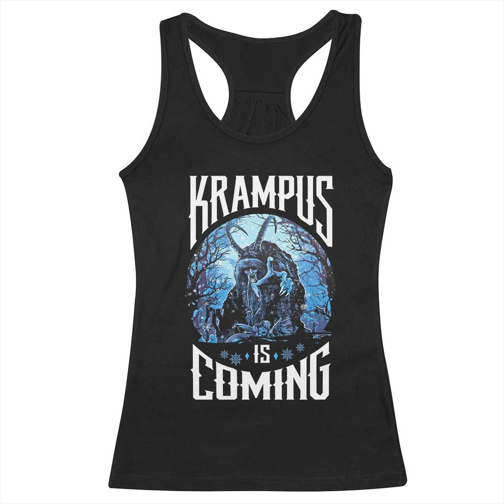 Christmas Krampus Racerback Tank Top Krampusnacht Monster Krampus Is Coming TS10 Black Print Your Wear