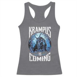 Christmas Krampus Racerback Tank Top Krampusnacht Monster Krampus Is Coming TS10 Charcoal Print Your Wear