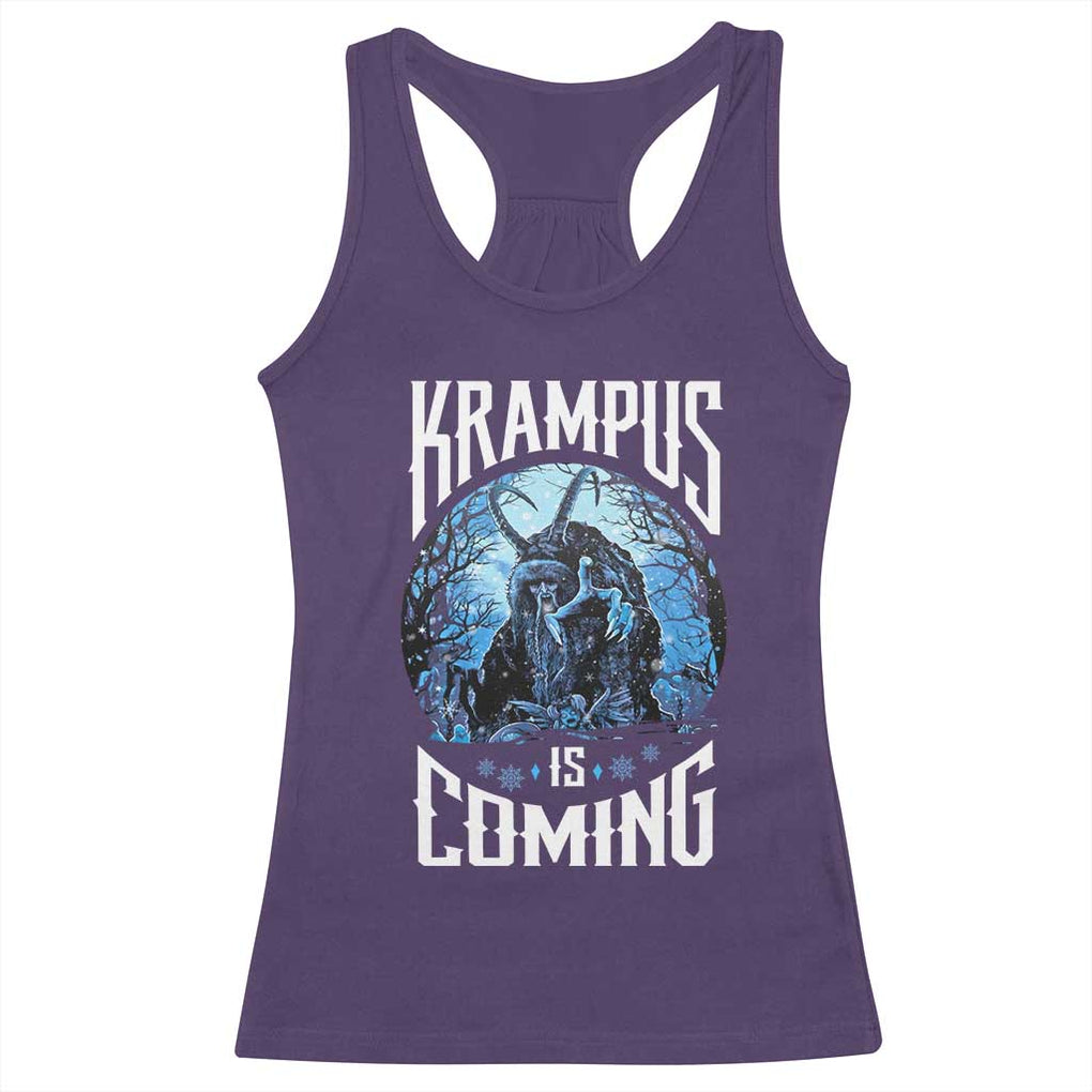 Christmas Krampus Racerback Tank Top Krampusnacht Monster Krampus Is Coming TS10 Purple Print Your Wear