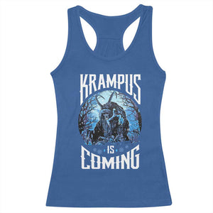 Christmas Krampus Racerback Tank Top Krampusnacht Monster Krampus Is Coming TS10 Royal Blue Print Your Wear