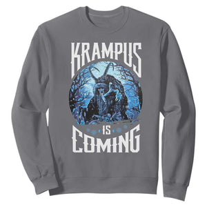 Christmas Krampus Sweatshirt Krampusnacht Monster Krampus Is Coming TS10 Charcoal Print Your Wear