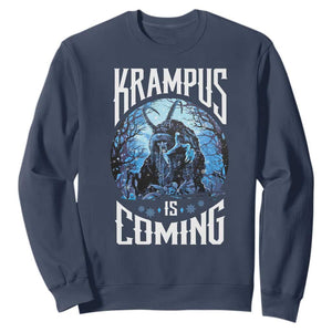 Christmas Krampus Sweatshirt Krampusnacht Monster Krampus Is Coming TS10 Navy Print Your Wear