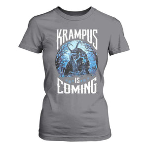 Christmas Krampus T Shirt For Women Krampusnacht Monster Krampus Is Coming TS10 Charcoal Print Your Wear