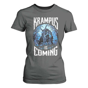 Christmas Krampus T Shirt For Women Krampusnacht Monster Krampus Is Coming TS10 Dark Heather Print Your Wear