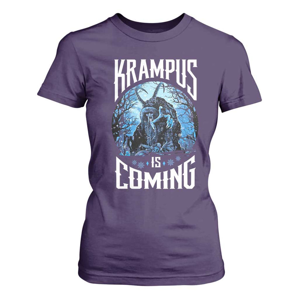 Christmas Krampus T Shirt For Women Krampusnacht Monster Krampus Is Coming TS10 Purple Print Your Wear