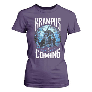Christmas Krampus T Shirt For Women Krampusnacht Monster Krampus Is Coming TS10 Purple Print Your Wear