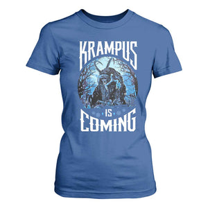 Christmas Krampus T Shirt For Women Krampusnacht Monster Krampus Is Coming TS10 Royal Blue Print Your Wear