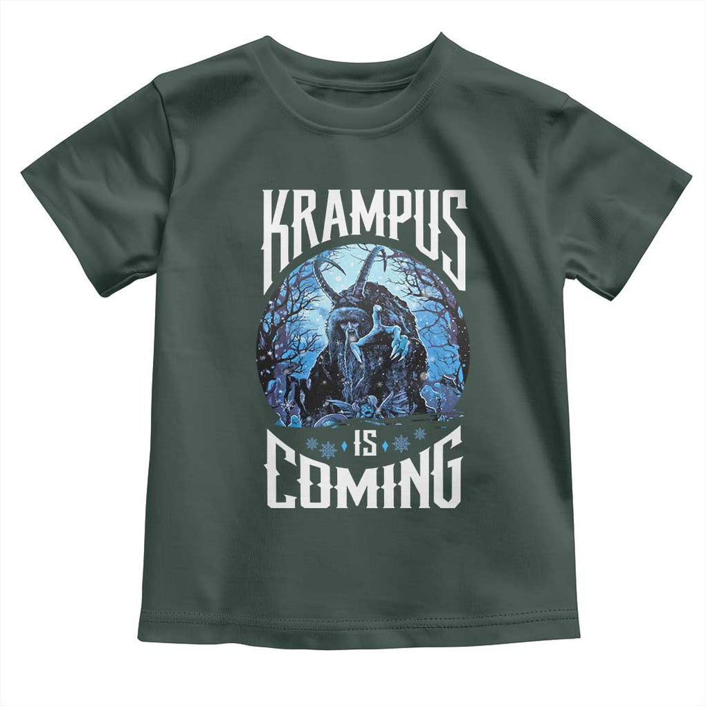 Christmas Krampus Toddler T Shirt Krampusnacht Monster Krampus Is Coming TS10 Dark Forest Green Print Your Wear