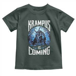 Christmas Krampus Toddler T Shirt Krampusnacht Monster Krampus Is Coming TS10 Dark Forest Green Print Your Wear