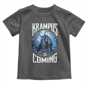 Christmas Krampus Toddler T Shirt Krampusnacht Monster Krampus Is Coming TS10 Dark Heather Print Your Wear
