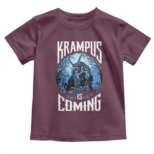 Christmas Krampus Toddler T Shirt Krampusnacht Monster Krampus Is Coming TS10 Maroon Print Your Wear