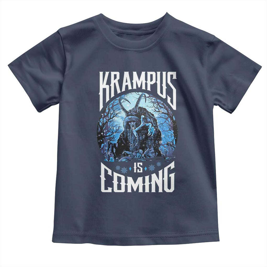 Christmas Krampus Toddler T Shirt Krampusnacht Monster Krampus Is Coming TS10 Navy Print Your Wear
