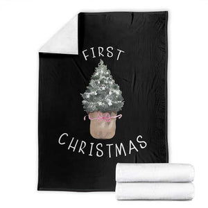My First Christmas Throw Blanket Baby's First Holiday Xmas Tree Bow TS10 Black Print Your Wear