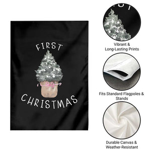 My First Christmas Garden Flag Baby's First Holiday Xmas Tree Bow TS10 Print Your Wear