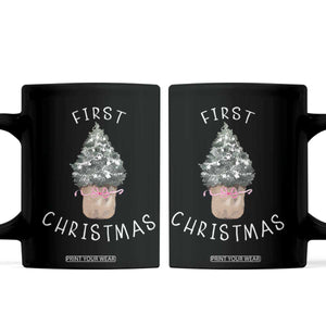 My First Christmas Coffee Mug Baby's First Holiday Xmas Tree Bow TS10 Black Print Your Wear