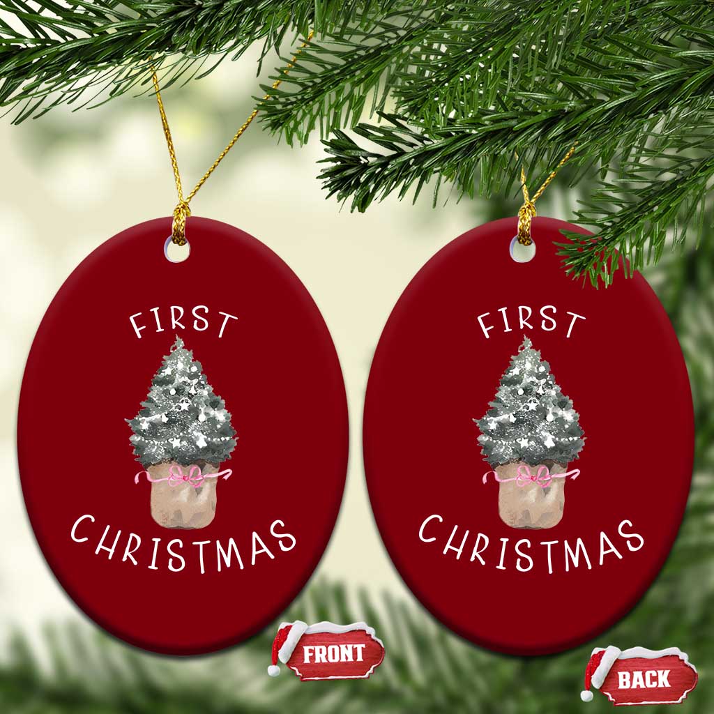 My First Christmas Ceramic Ornament Baby's First Holiday Xmas Tree Bow TS10 Print Your Wear
