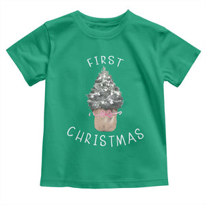 My First Christmas Toddler T Shirt Baby's First Holiday Xmas Tree Bow TS10 Irish Green Print Your Wear