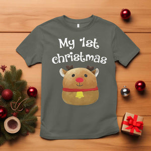 Baby First Christmas Outfit T Shirt Cute Reindeer Santa Boys Girls TS10 Military Green Print Your Wear