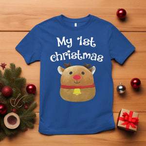 Baby First Christmas Outfit T Shirt Cute Reindeer Santa Boys Girls TS10 Royal Blue Print Your Wear