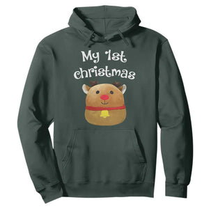 Baby First Christmas Outfit Hoodie Cute Reindeer Santa Boys Girls TS10 Dark Forest Green Print Your Wear